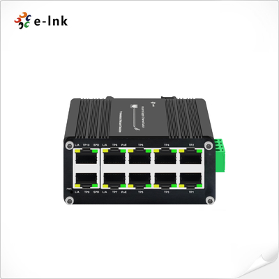 Industrial 8 Port Gigabit PoE Switch  IP40 Metal Housing for Harsh Environments