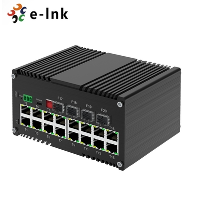 16 Port 10/100/1000T Gigabit To 4-Port 1000X SFP Uplink Industrial Managed Ethernet Switch