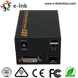 10 Gigabit Single Mode DVI Video To Fiber Converter 1310nm 4K DVI KVM DC 5V~12V/2A