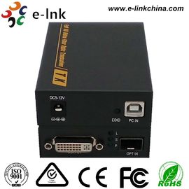 10 Gigabit Single Mode DVI Video To Fiber Converter 1310nm 4K DVI KVM DC 5V~12V/2A