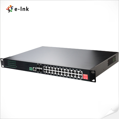 Industrial L2+ Rackmount 24-Port 10/100/1000T 802.3at PoE and 4-Port 1000X SFP Managed Ethernet Switch