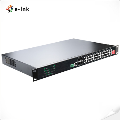 Industrial L2+ Rackmount 24-Port 10/100/1000T 802.3at PoE and 4-Port 1000X SFP Managed Ethernet Switch