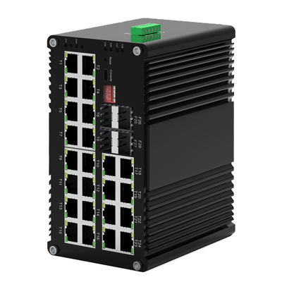 Industrial L2+ 24-Port 10/100/1000T 802.3at PoE and 4-Port 1000X SFP Managed Ethernet Switch