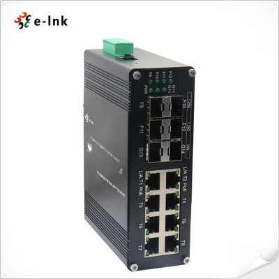 Industrial L2+ 8-Port 10/100/1000T 802.3at PoE plus 4-Port 1G SFP + 2-Port 10G SFP+ Managed Ethernet Switch