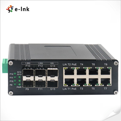 Industrial L2+ 8-Port 10/100/1000T 802.3at PoE plus 4-Port 1G SFP + 2-Port 10G SFP+ Managed Ethernet Switch