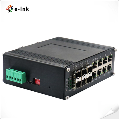 Industrial L2+ 8-Port 10/100/1000T 802.3at PoE plus 4-Port 1G SFP + 2-Port 10G SFP+ Managed Ethernet Switch