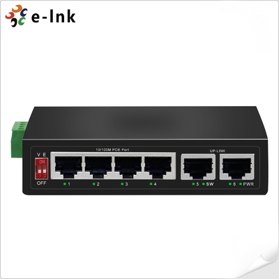 4-port 10/100BASE-T PoE and 2-port 100BASE-T Uplink Industrial 250m PoE Switch