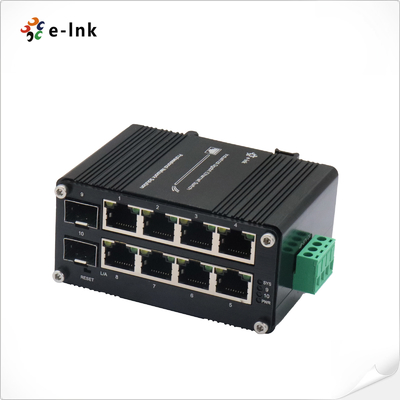 Mini Industrial Managed 8-Port 10 100 1000T + 2-Port 100 1000X SFP Ethernet Switch