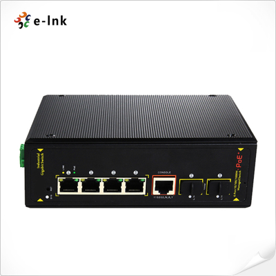 Unmanaged Industrial 4-port 10/100/1000T UPoE (60W high Power) + 2-port 1000X SFP Ethernet Switch