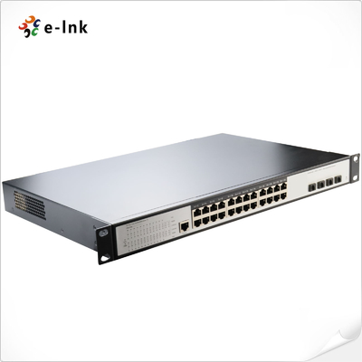 L3 Managed Switch with 24 10/100/1000BASE-T PoE Ports + 4 10G SFP Ports