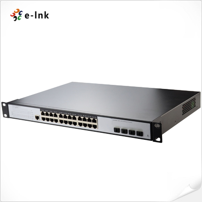 L3 Managed Switch with 24 10/100/1000BASE-T PoE Ports + 4 10G SFP Ports