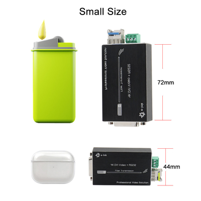 Mini 4K DVI Fiber Optic Extender with RS232