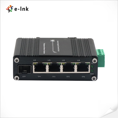 Compact Unmanaged Switch with 4 Gigabit Ports and 1 SFP Port Wide Voltage Input
