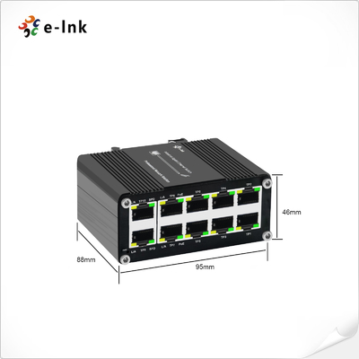 Industrial 8 Port Gigabit PoE Switch  IP40 Metal Housing for Harsh Environments