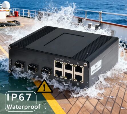 Industrial DIN-Rail Mounting 6 ports 10/100Base-TX + 3 port 100Base-FX Hardened PoE switch