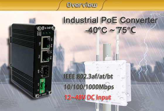 Wall Mount Industrial Fiber Ethernet Media Converter