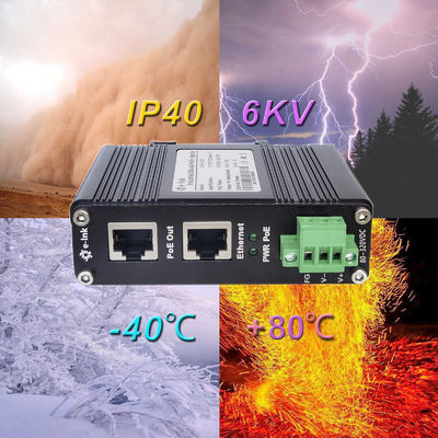 36W 320VDC Industrial Gigabit PoE Injector Cat5 UTP Gigabit Poe Adapter